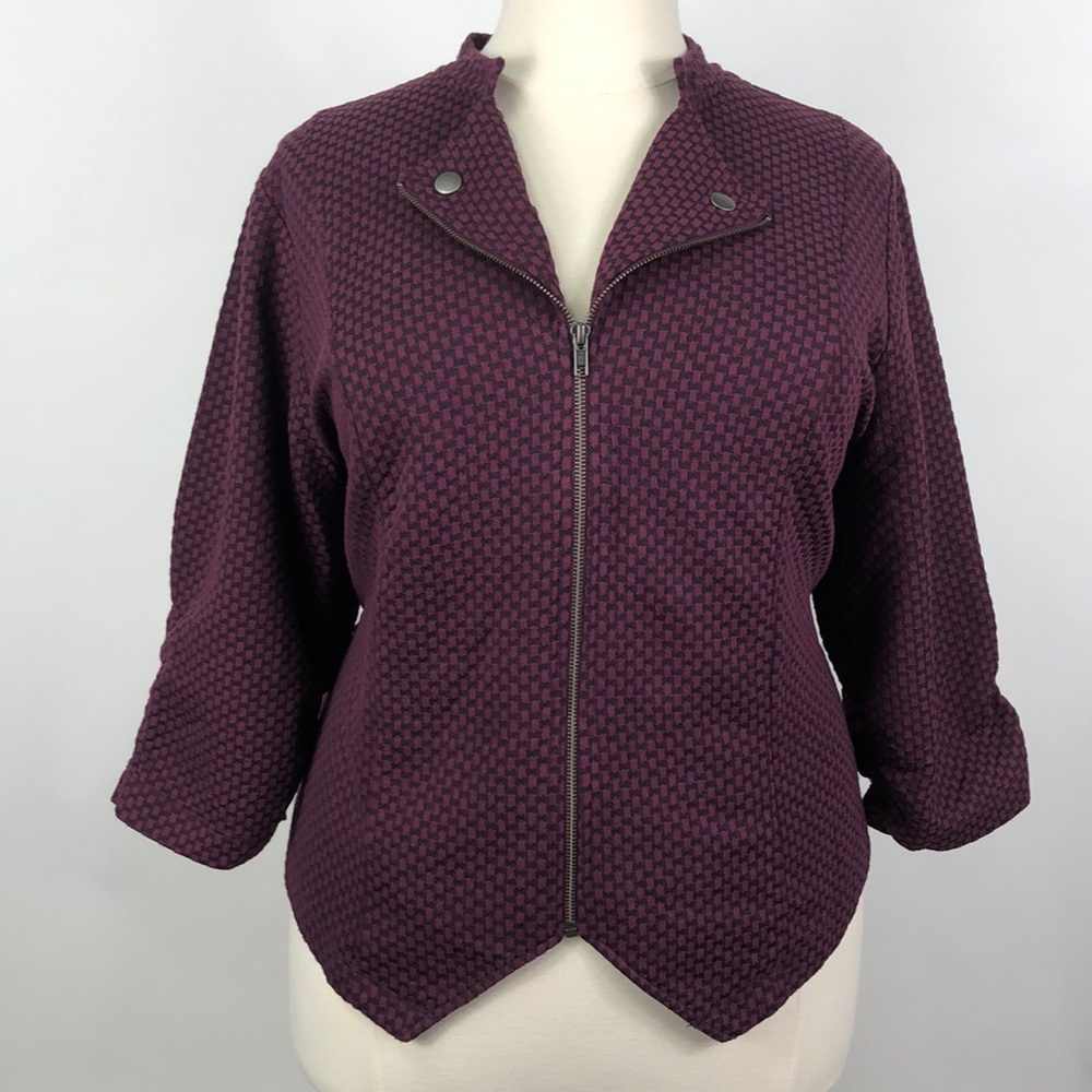 NWOT Torrid Plum Houndstooth Moto Jacket Size 4
